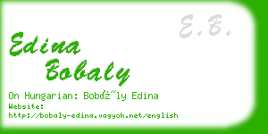 edina bobaly business card